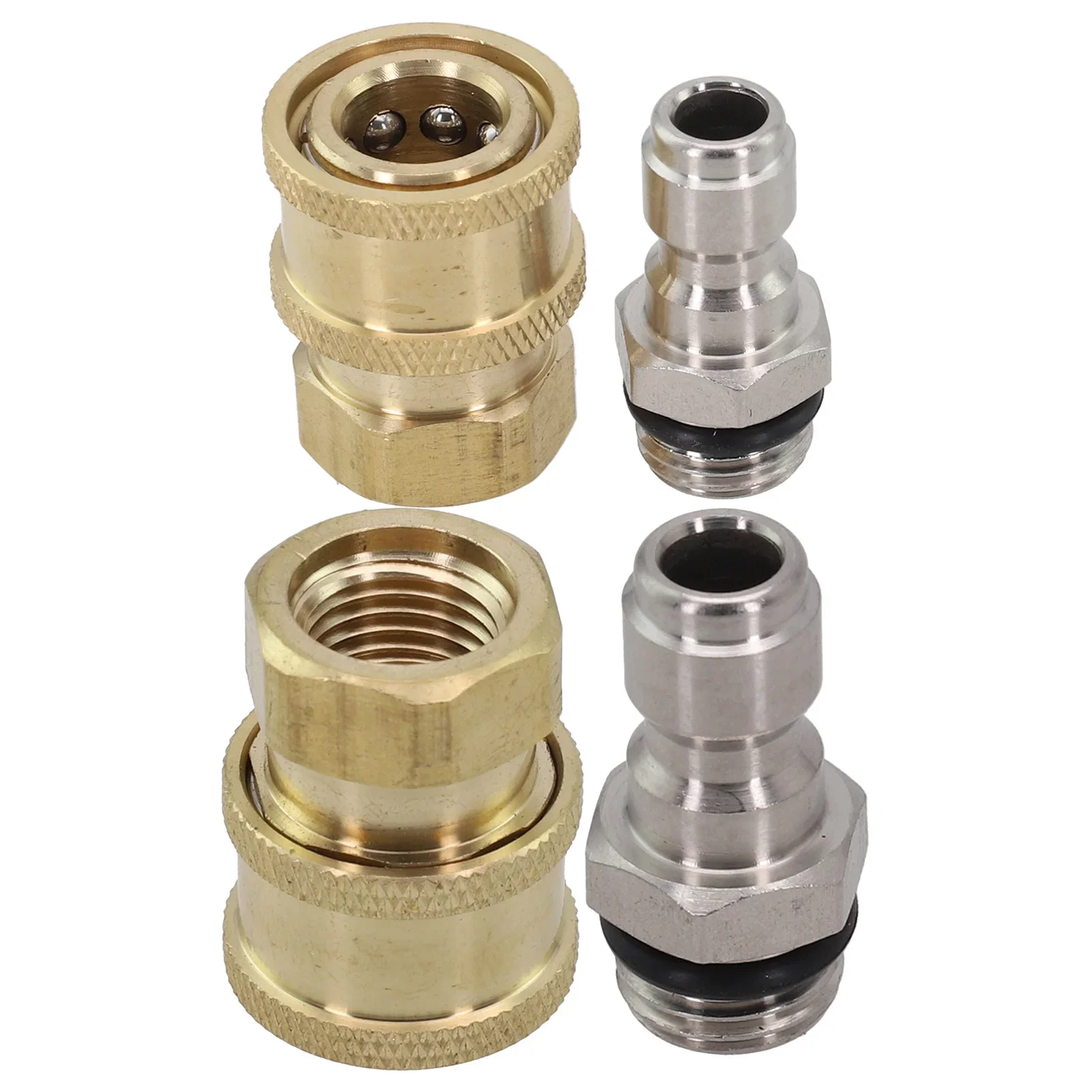 New Practical Adapter High Pressure Water Pistol Plug And Pull Quick Connector Stainless Steel 1/4 Foam Pot Plug