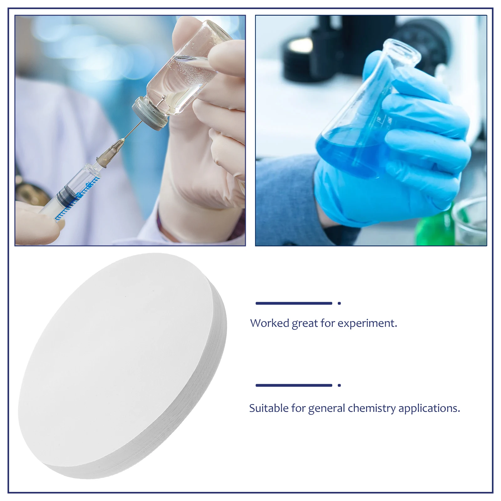 100 pcs Medium Flow Qualitative Filter Discs for Chemistry Lab Medium Flow Rate Filter Paper Teaching Equipment