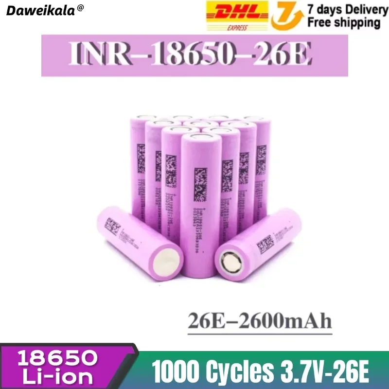 

INR18650-26E 2600mAh Lithium-ion Rechargeable Battery 5C 1000 Cycles 3.7V Electric Bicycle Eddie Ion 18650 Lithium Bat