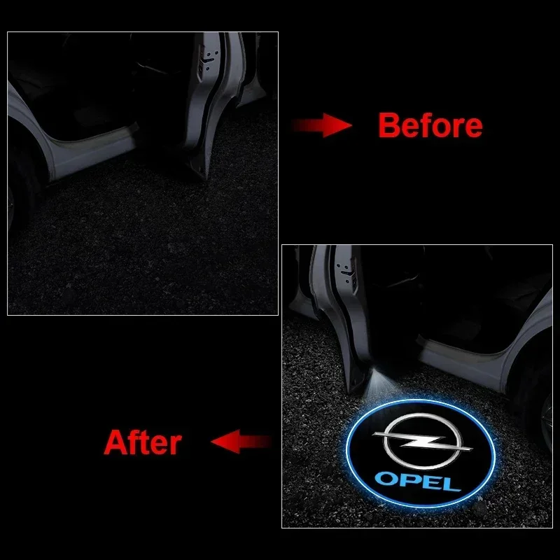 Car Door Welcome Light Car Logo Projector LED Car Badge For Opel Astra H G J Insignia Mokka Zafira Corsa Vectra C D Antara Combo