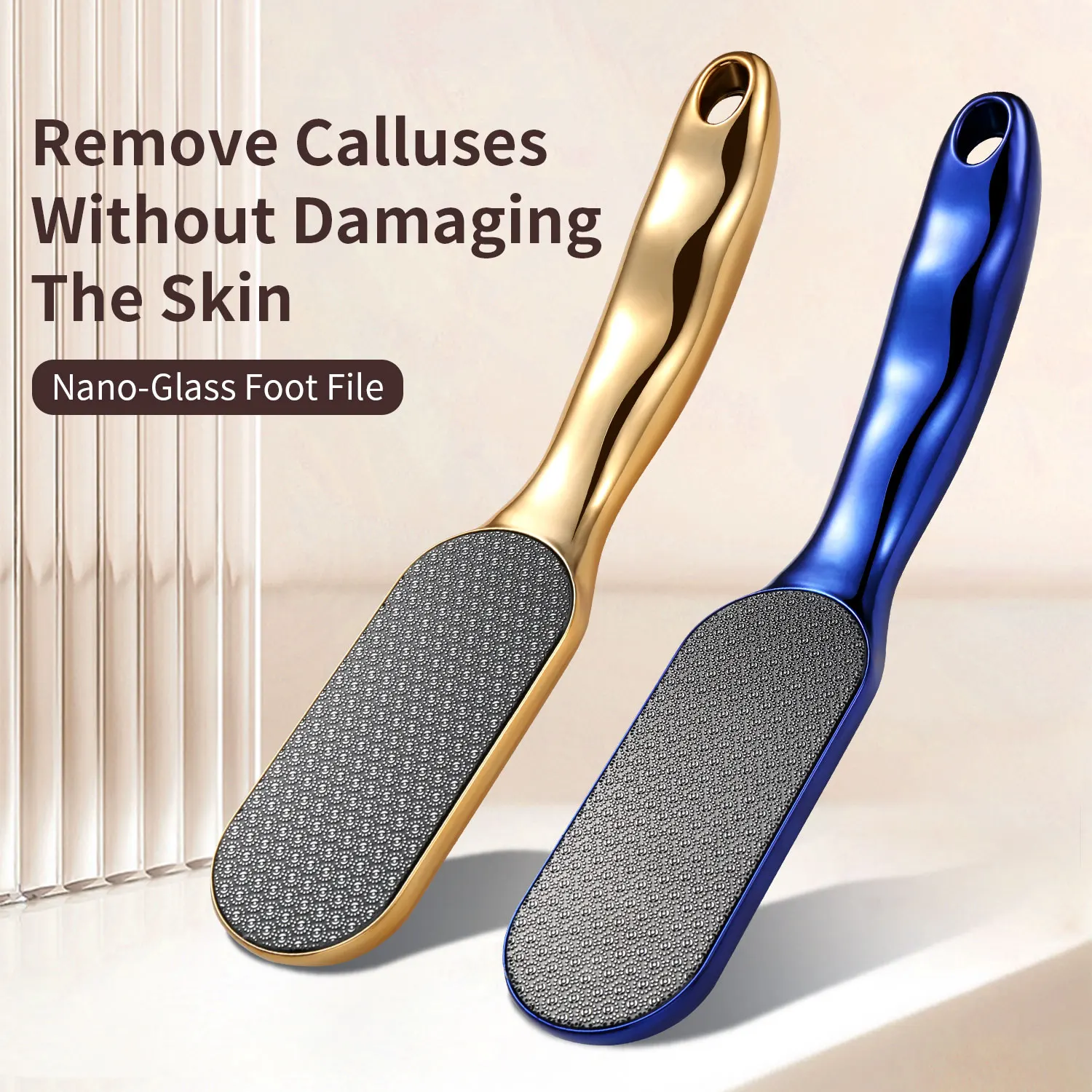 

Veins Grain Nano Glass Foot File Dead Skin Remover for Heel Sole Scrubber Easy Clean Pedicure Tool for Salon Home Use Hangable
