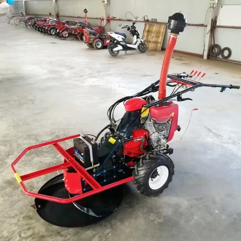 Herbal horseshoe seedling harvester, electric start diesel self-propelled disc lawn mower