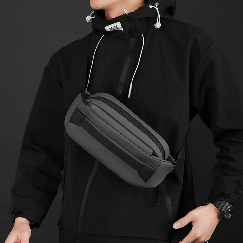 Diaphragm Chest Bag, Men's Waist Bag, Water-resistant Single Shoulder Chest Bag, Capacity Commuting Backpack, Diagonal Cross Bag