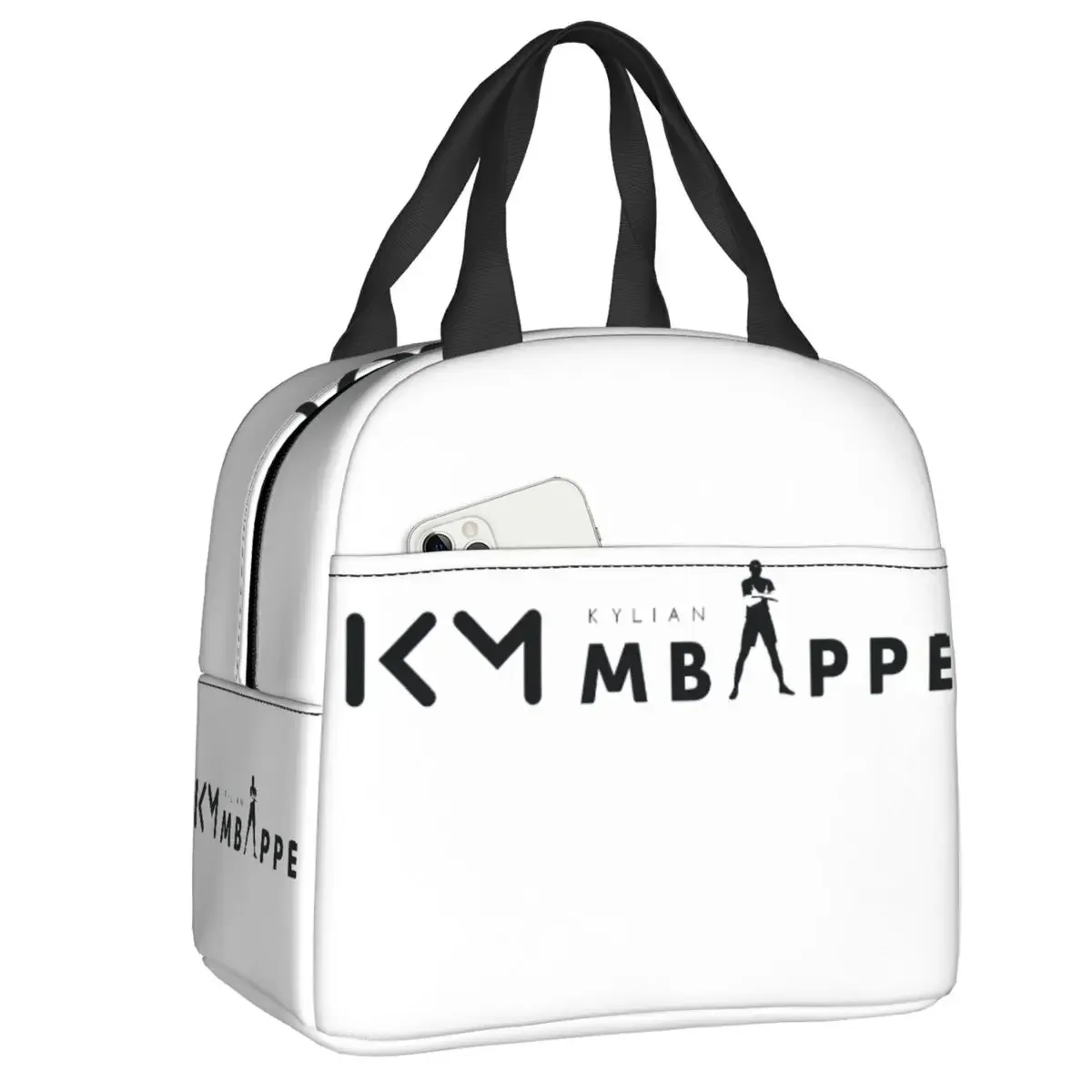 Custom Mbappes KM Thermal Insulated Lunch Bags Women Soccer Resuable  Tote for Kids School Children Storage Food Box