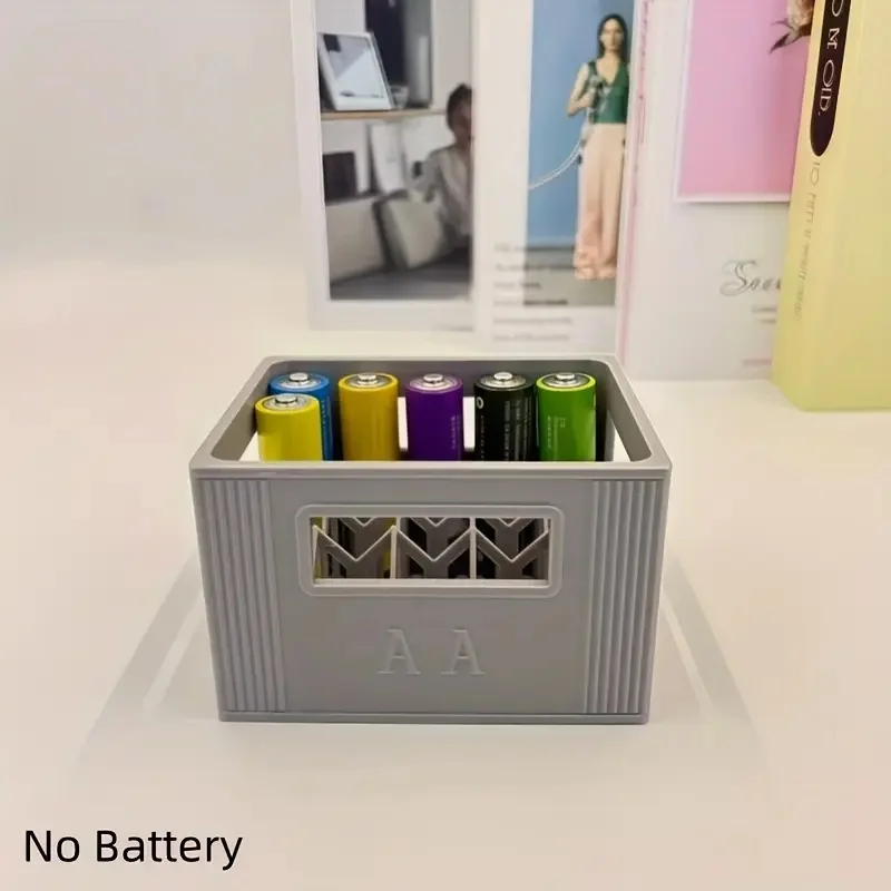 صندوق تخزين بطاريات مطبوع ثلاثي الأبعاد قابل للتكديس لـ AA/AAA، منظم منزلي بسعة كبيرة 30/20، هدية