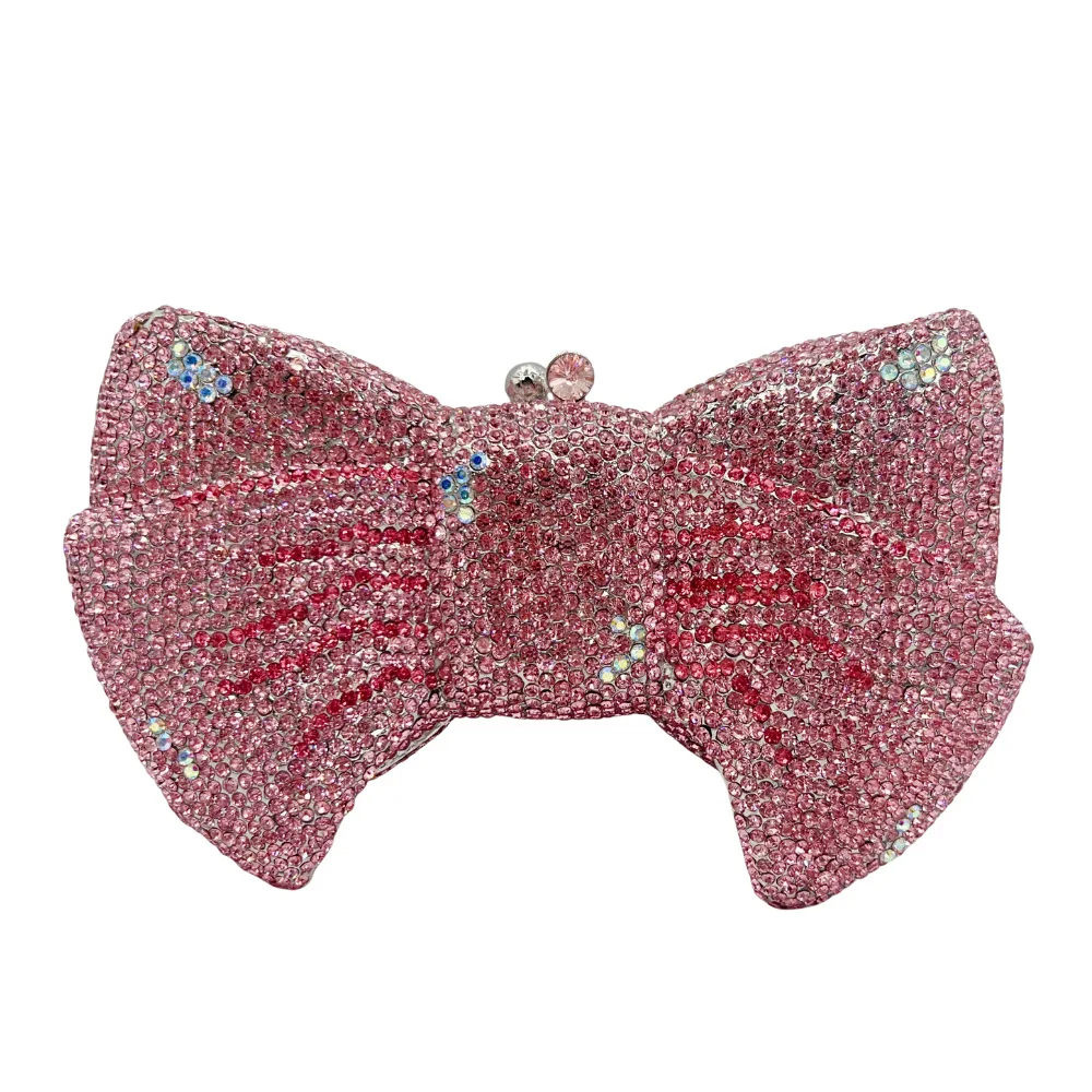 

Clutch Cross-border Bow Diamond-encrusted Dinner Bag Banquet Full Of Diamonds Women's Bag Small Cosmetic Bolso Diseñador De Lujo