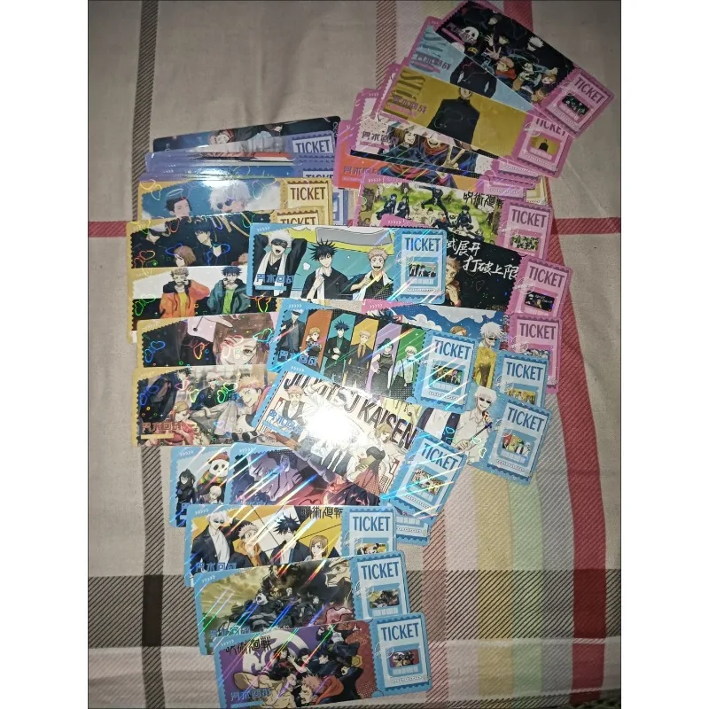 40Pcs/Set 1# Laser Ticket Double-Sided HD Bookmark Greeting Card Cosplay Anime Lovers Gift