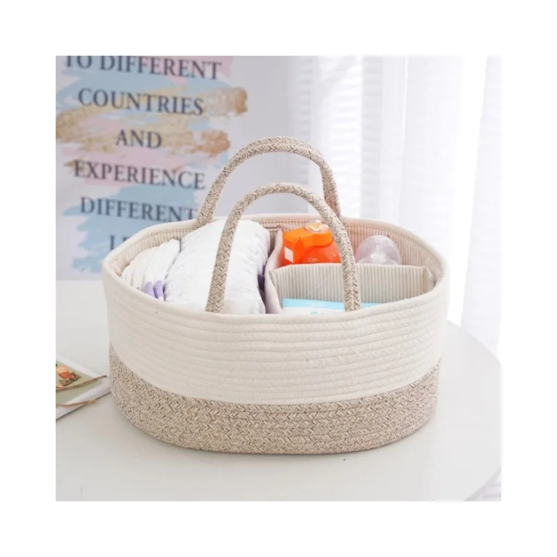 Multifunctional Travel Out Portable Mommy Bag Cotton Rope Diaper Bag Diaper Storage Bag Baby Diaper Storage Basket