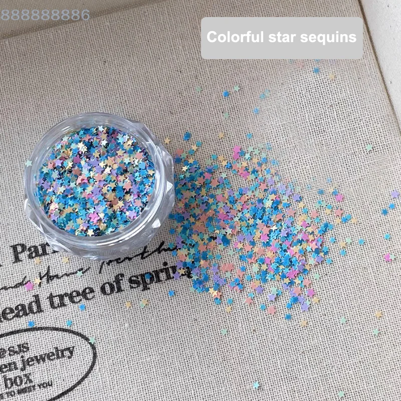 مسمار بريق لطيف ستار معكرون اللون مسمار بريق DIY مسمار الفن سحر الديكور الملحقات