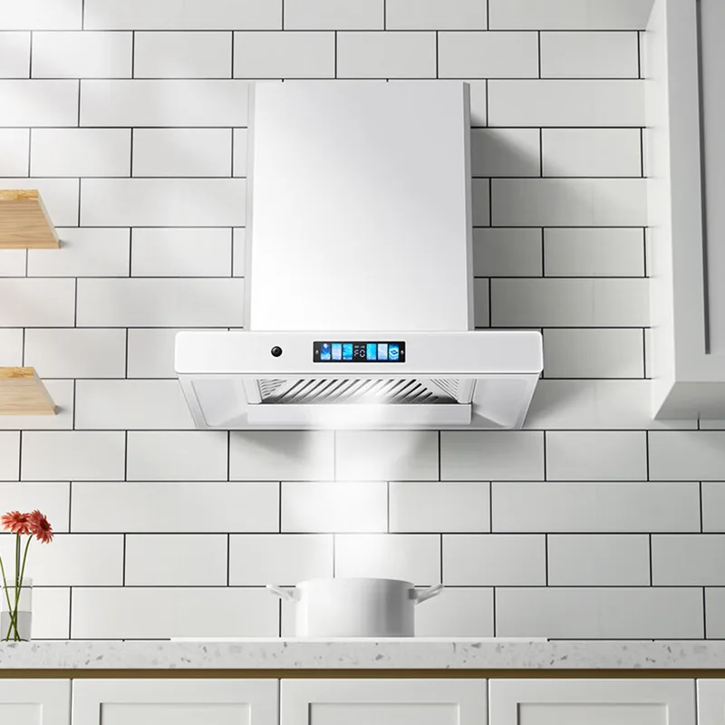Cross-border exclusive supply | 600/700mmT top suction small apartment kitchen household white range hood first-class energy eff