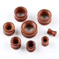 1pair Hollow Pear Wood Ear Expanders Tragus Double Horn Waist Classical Eer Piercing Tunnels For Ears