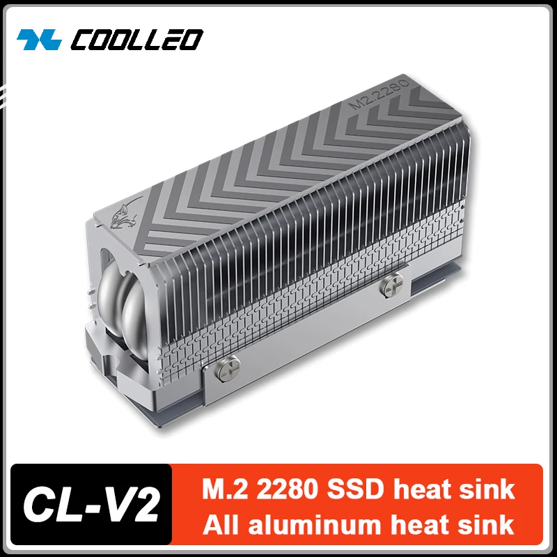 

COOLLEO CL-V2 2280 M.2 Твердотельный радиатор с полным оплавлением, пайка с обратной гравитацией, тепловая трубка SSD-кулер
