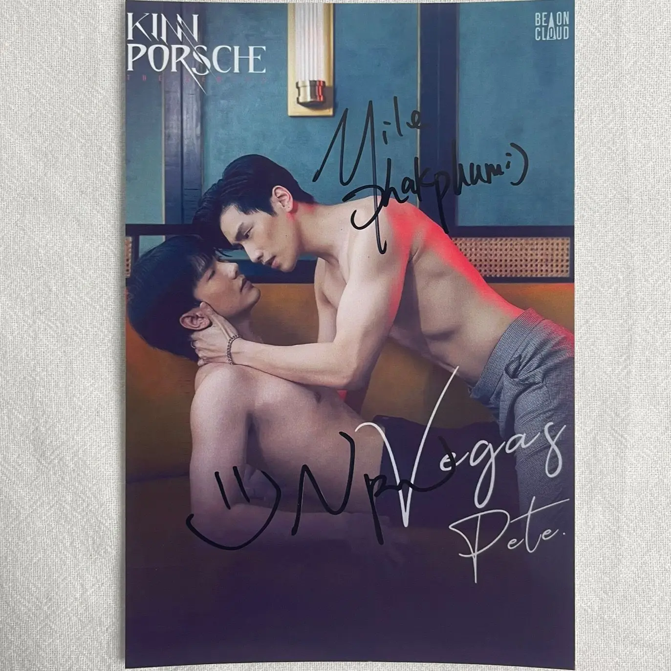 Thai BL Drama KinnPorsche The Series Kinn Apo Mile Signature Photo Hand Signed Photo For Fans Collection