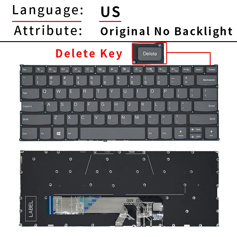 Teclado portátil para Lenovo, russo, EUA, Reino Unido, espanhol, Lenovo Yoga 530-14, 530-14ARR, 530-14IKB, Air14, Air14IKBR, Air15, Air15IKBR, AIR15ARR