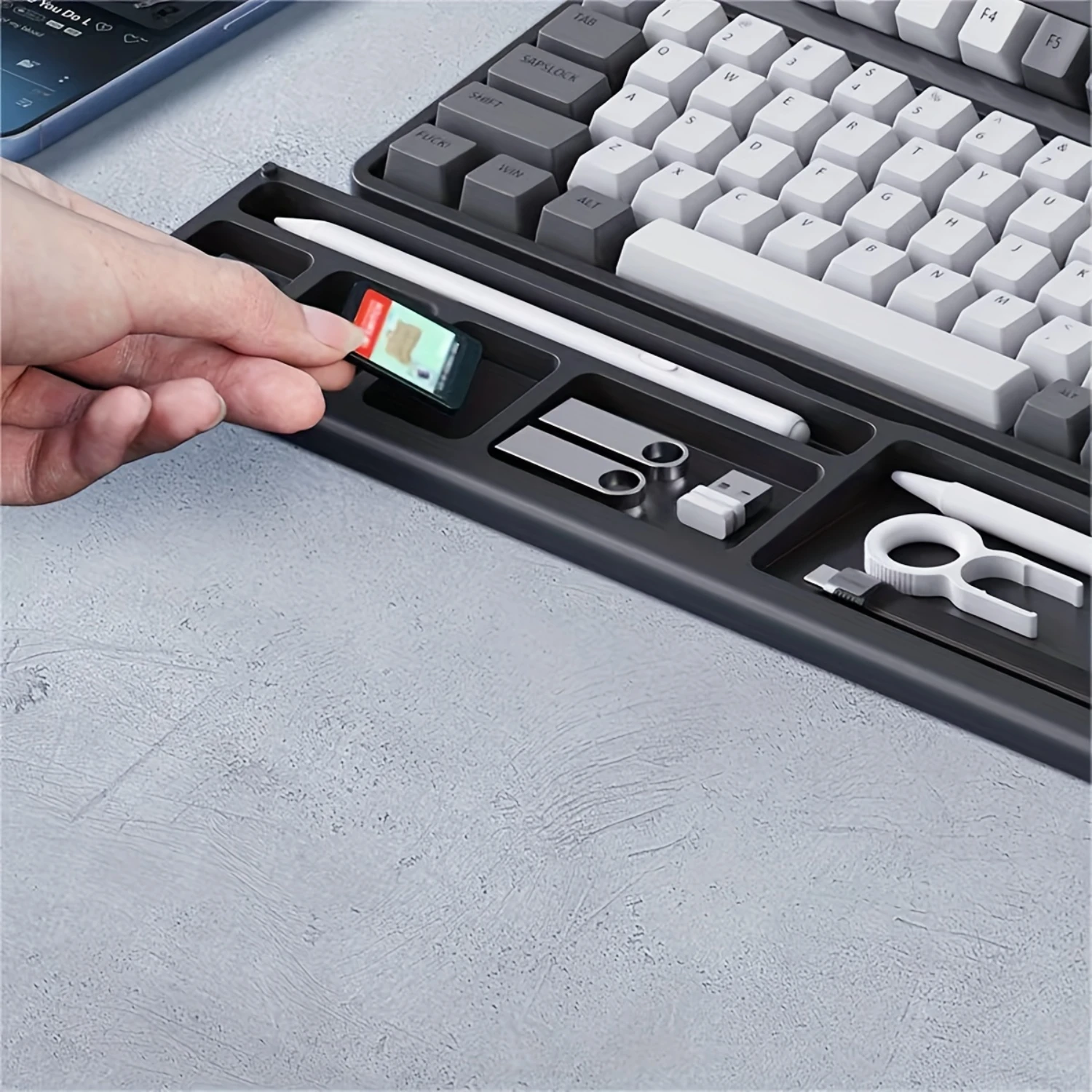

1Pc Keyboard Wrist Rest Pad Support With Desktop Partition Case, Ergonomic Soft Memory Foam, Anti-Slip Rubber Base For Computer