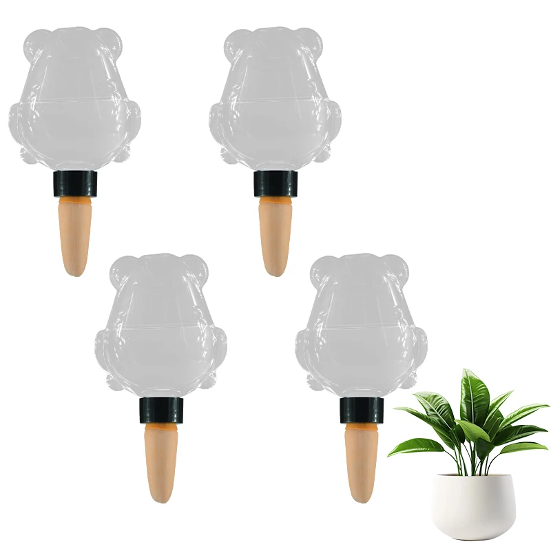 4PCS 17ozl Cute Frog Automatic Plant Waterer Self Watering Spikes Slow Release Drip Irrigation for Indoor Outdoor Potted Plants