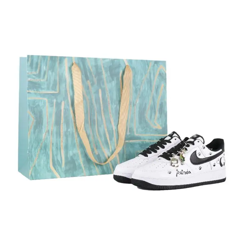 

[Custom Unisex Panda S-BOX]Nike Air Force 1 Skateboarding Shoes Unisex Low-top Black/white