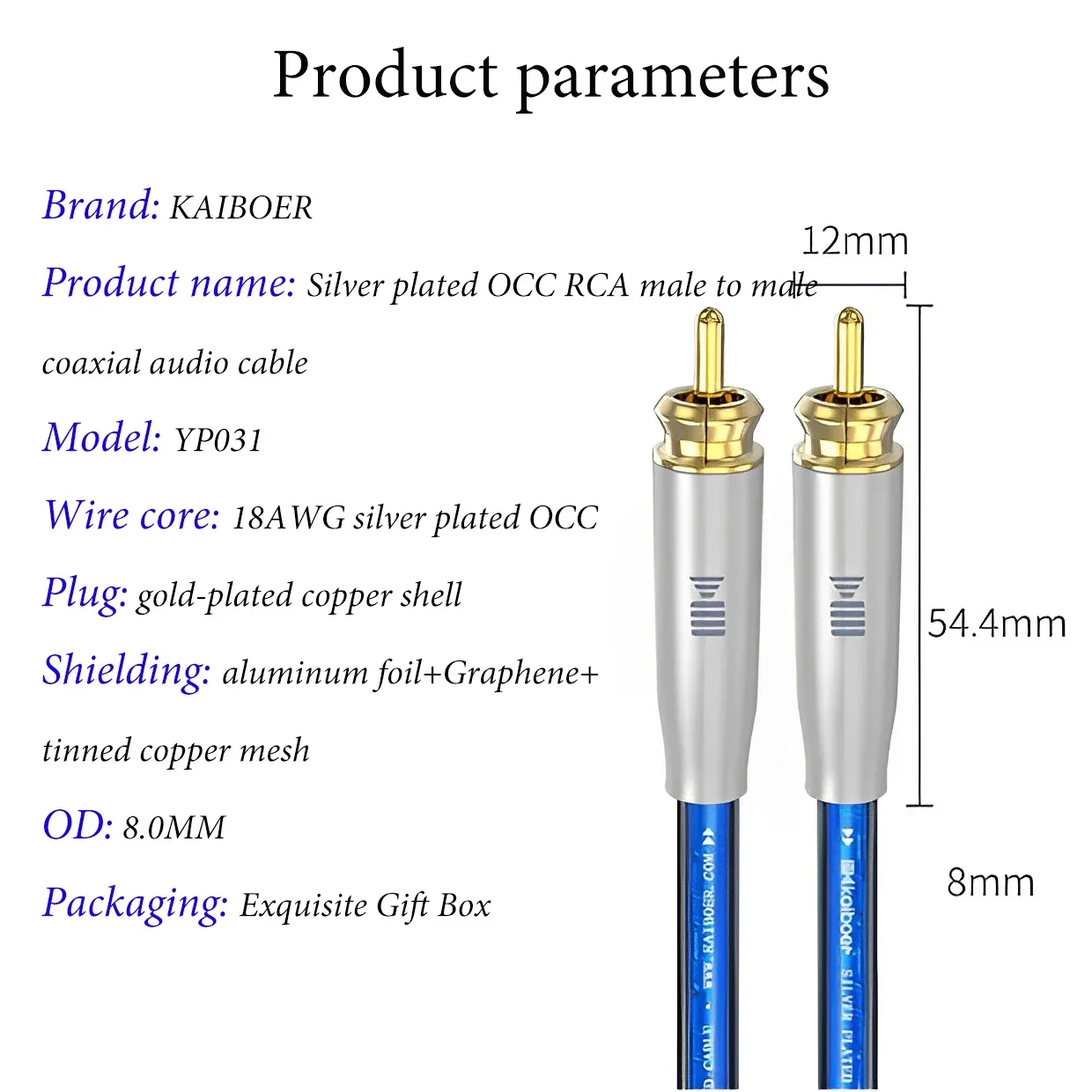 OCC posrebrzane kable koncentryczne z męskiego na męskie cyfrowy kabel Audio RCA nadaje się do wzmacniacza dźwięk telewizora karty SPDIF Subwoofer