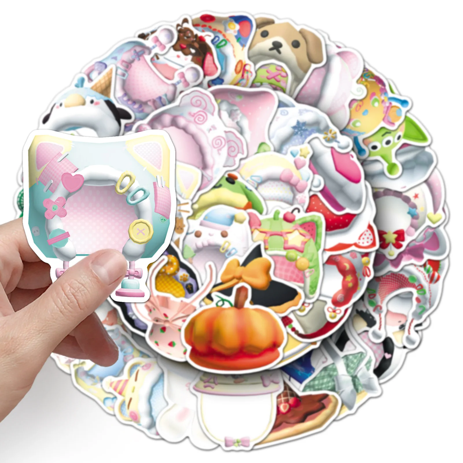 

10/50PCS Cute Hat Cute 3D Graffiti Cartoon Stickers for Water Cup Phone Computer Notebook Stationery Luggage