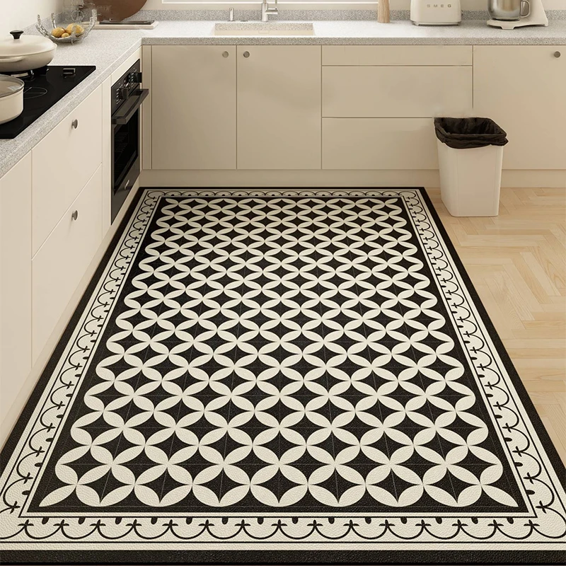 Kitchen Floor Mat Waterproof Large Carpet Pvc Leather Non-slip Oil-proof Foot Mats Home Decoration Rug Alfombra De Cocina 주방 깔개