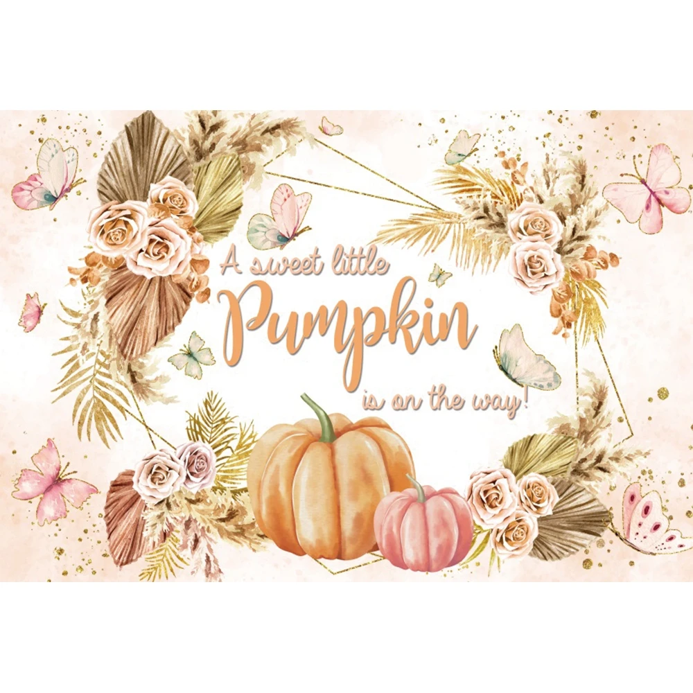 Little Pumpkins Baby Shower Backdrop Photography Newborn 1st Birthday Party Decor Background Portrait Photo Photographic Props
