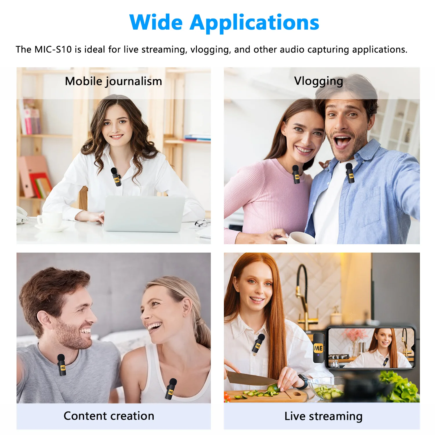 ميكروفون BOYA MIC-S لاسلكي Lavalier لطية صدر السترة لهاتف iPhone iPad Android PC والكمبيوتر المحمول والألعاب والبث المباشر وتسجيل يوتيوب