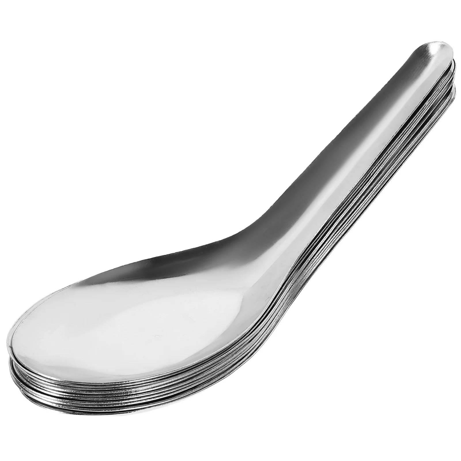 

10Pcs Stainless Steel Soup Spoons Reusable Multi-Function Household Dinner Spoon Small Dessert Spoon Tableware