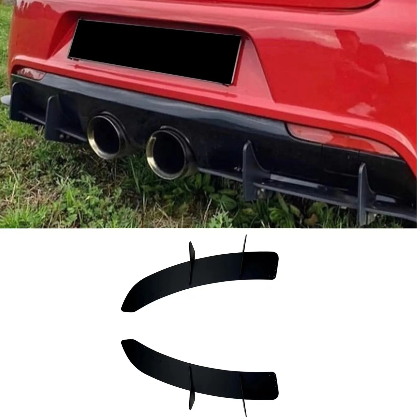 For VW Golf 6R MK6 R 6R 2009-2012 Car Rear Bumper Lip Diffuser Spoiler Splitter Protector Car Styling Auto Accessories