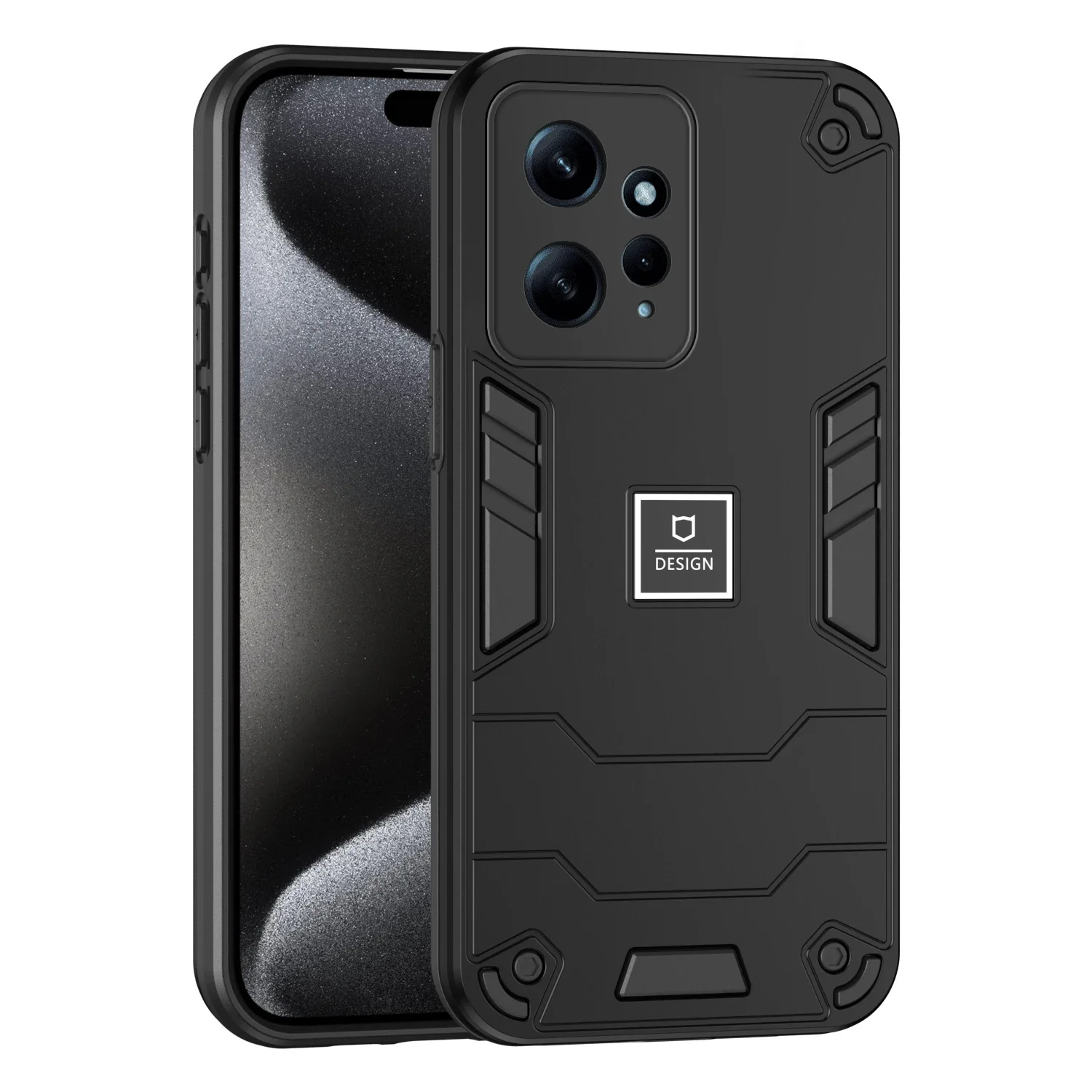 2 in 1 Rugged Armor Shockproof Phone Case For Xiaomi Redmi Note 12 4G 6.67 inches TPU Frame Hard Plastic Protective Back Cover