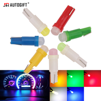 10Pcs 12V 24V Car LED Bulb T5 LED Lights W1.2W W3W Cob 1SMD Auto Side Wedge Dashboard Gauge Instrument Lamp Bulb Car LED Lights