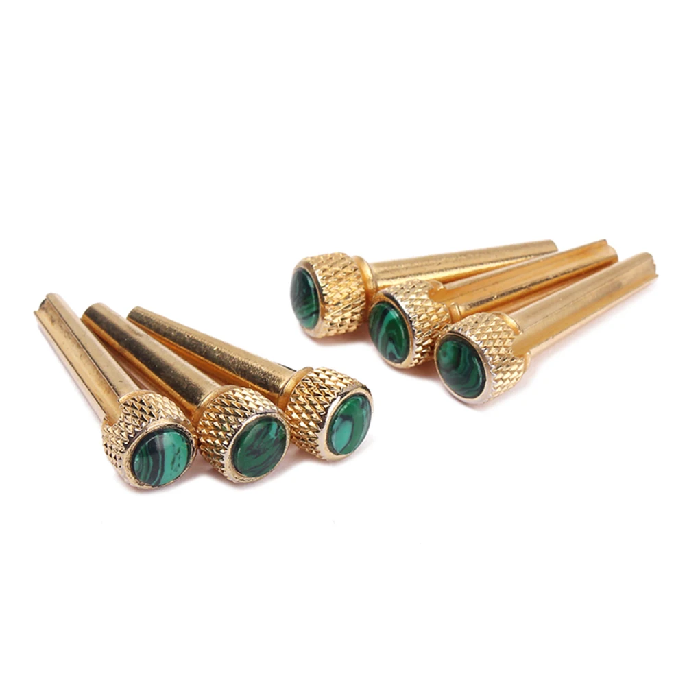

6 Pcs Plastic Pegs Brass Pin Guitar Replacement Parts Acoustic Bridge Pins Tone Bass