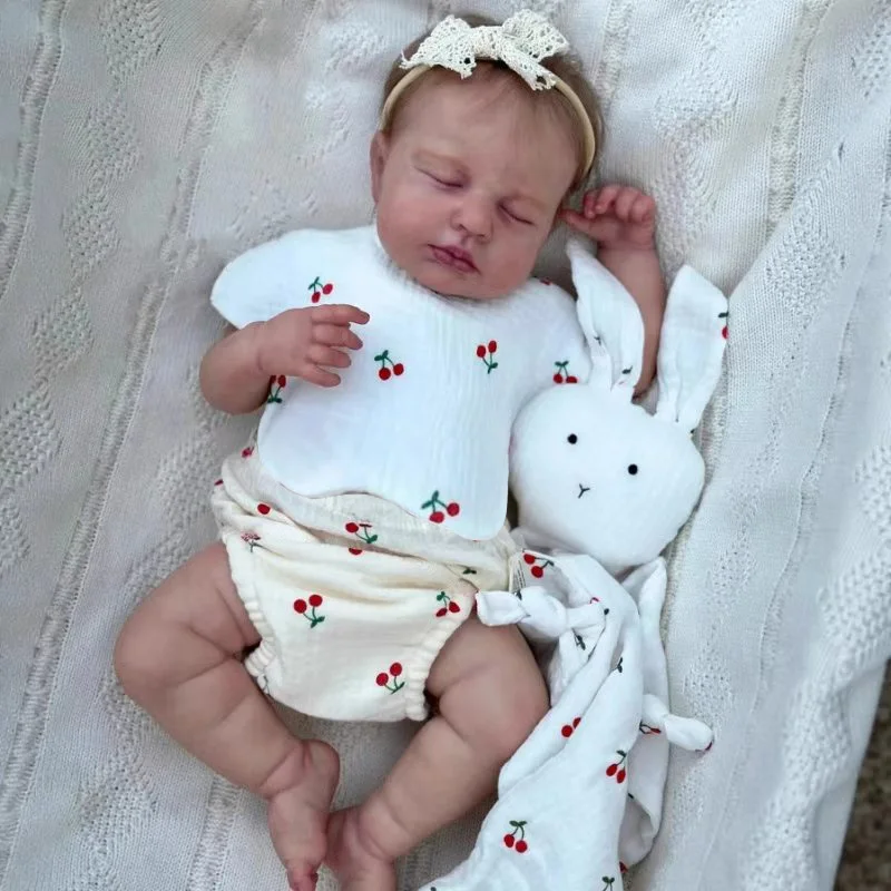 19 pollici Reborn Baby Doll Dormire Loulou Corpo completo in vinile Realistico Neonato Strati multipli Pittura Pelle 3D con capelli radicati a mano