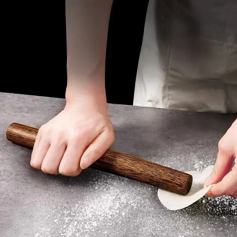 1PC Solid Wood Rolling Pin Chicken Wing Wood Dough Roller for Dumpling Skin Bread Noodle Safe Healthy Kitchen BakingTool Natural