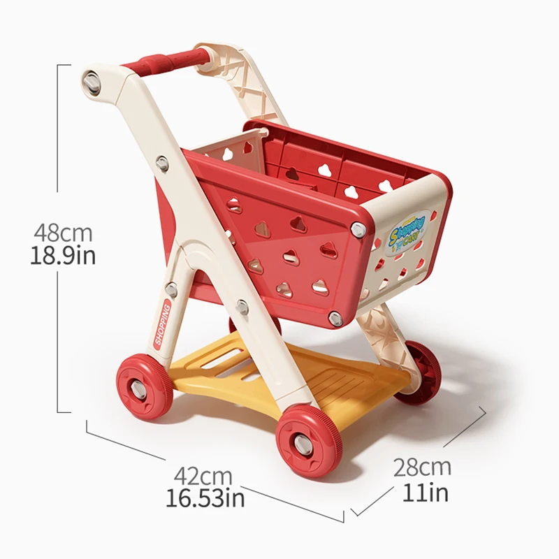 Winkelwagentje Speelgoed Baby Kleine Trolley Kinderen Spelen Huis Fruit Gesneden Muziek Keuken Supermarkt Mannen En Meisjes