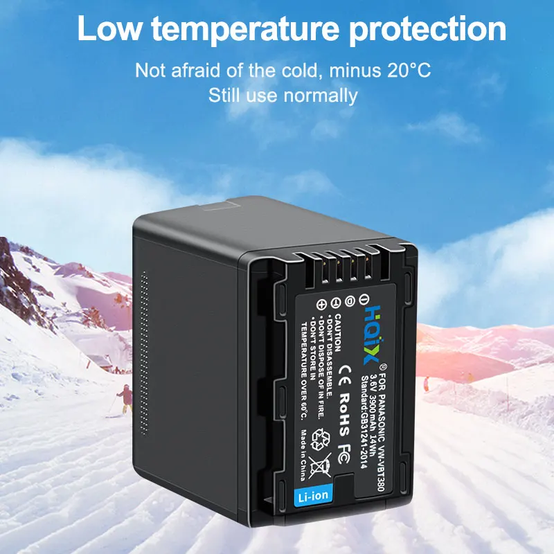 

HQIX for Panasoinc HC-V250 V270 V360 V380 V480 V520 VX870 VX980 VX985 V550 V720 V770 V785 VX1 Camera VW-VBT380 Charger Battery