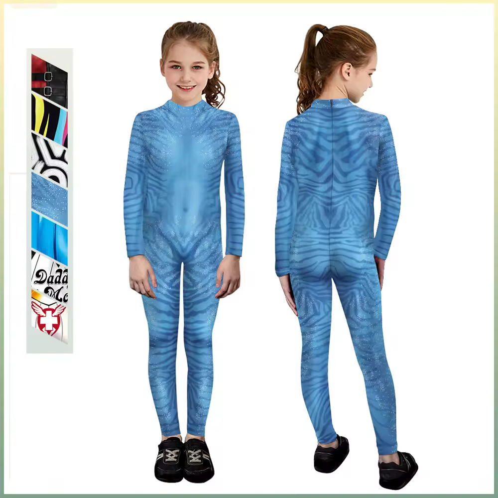 New Children Cosplay Costume Anime Movie Cartoon Printed Jumpsuit Boys Girls Zentai Suit Halloween Carnival Clothes Kids Gifts