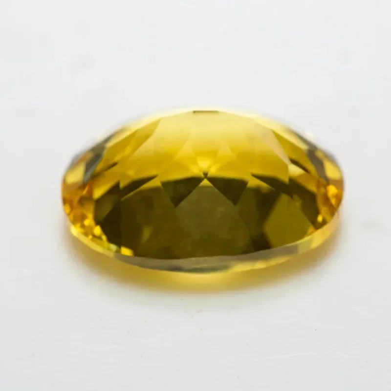 Lab Grown Sapphire Oval Shape Canary Yellow Color Quality Pendant Gemstones For Charms Jewel Making Selectable Certificate