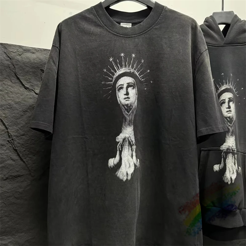 Washed SAINT T-shirt Men Women High Quality Vintage Top Tees