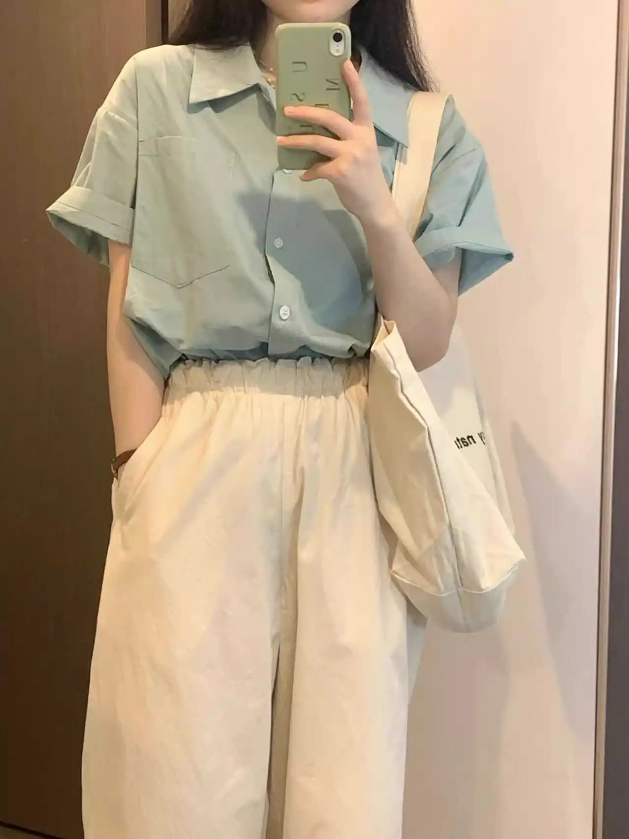 

een Loose Women's irt Summer 2025 New Hong Kong Sle Open Cardigan Outerwear Chic ort Sve Straight Cut Collar