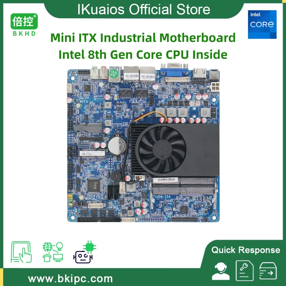 IKuaiOS Mini ITX Industrial Motherboard Inside 6th Gen Core i3 i5  Suitable for Industrial Control IoT Robot Embedded 1356-TI4