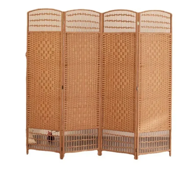 Modern Wooden Room Divider Folding Privacy Screen Waterproof Decorative Art Partition Wall Independent Space Separator