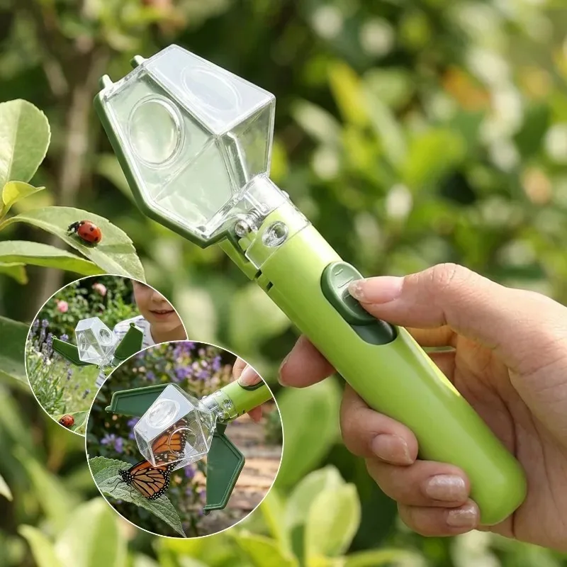 5Pcs Bug Trap with Magnifier 6X Handheld Insect Catcher Transparent Collecting Chamber for Kids Nature STEM Learning Exploration