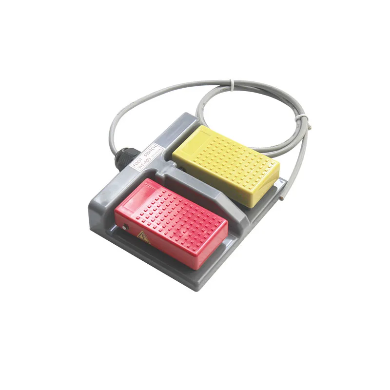 

SYF-805 Педальный ножной переключатель с двойной педалью, оптовая продажа, лучшая цена, мгновенный переключатель, алюминиевый ножной переключатель 250 В со шнуром 1 м