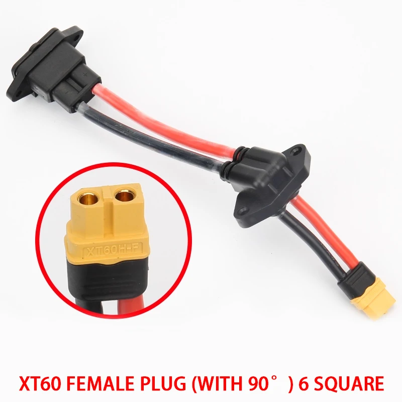 XT60/XT90 Lithium Battery Plug Wire Male Female 90 Degree Connector Cable 10AWG Pure Copper Waterproof 6 Square Terminal Block