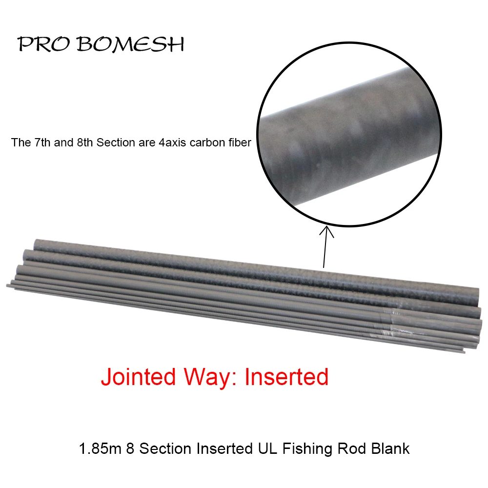 Pro Bomesh 1.67m 1.68m 1.82m 1.85m Xrays Wrap 4axis Wrap Carbon Fiber Travel Trout Rod Blank DIY Building Component Cane
