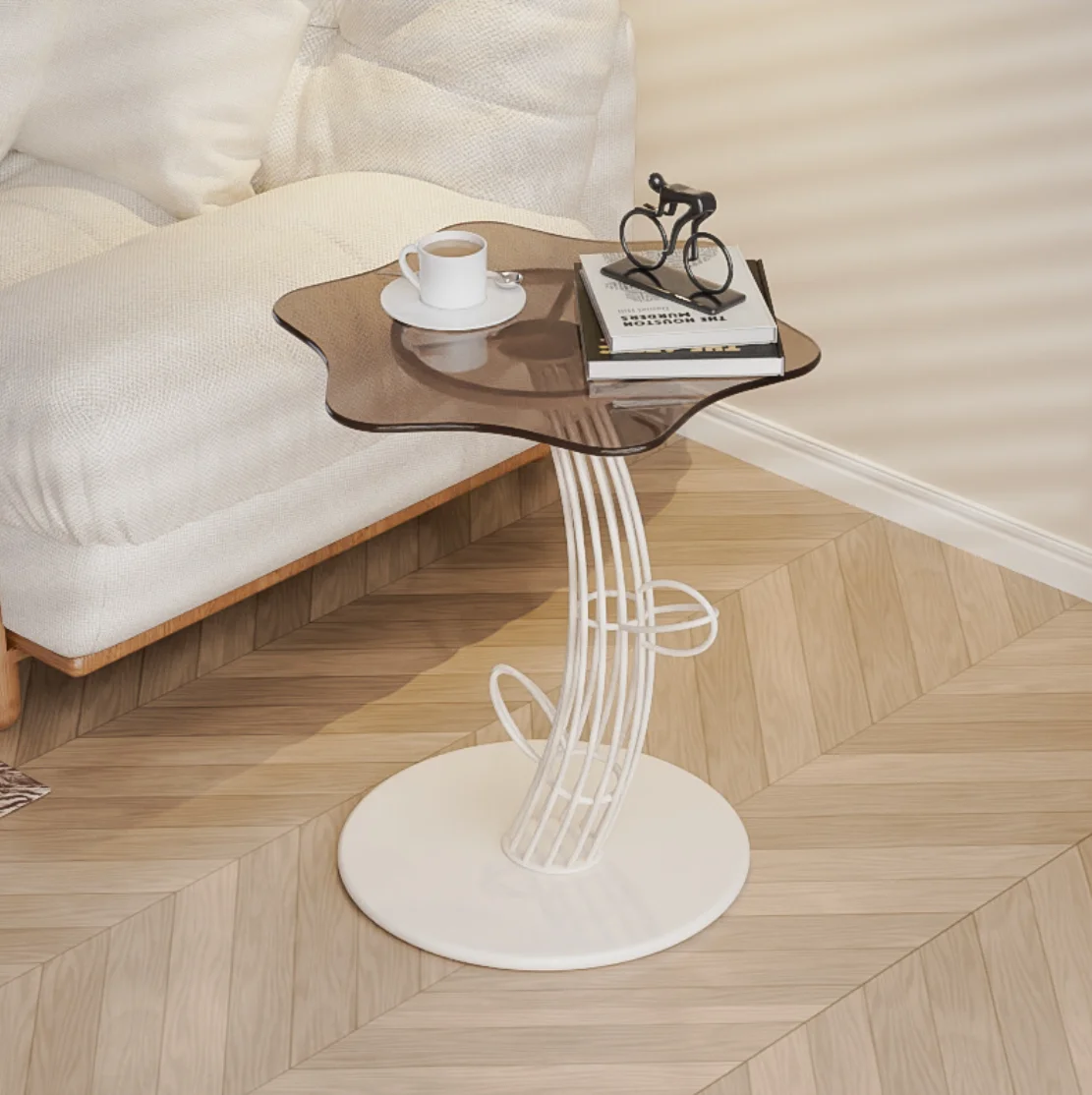 

#Creative Cactus-Shaped Side Table Glass Coffee Table ,Cream-Style Living Room Furniture for Small Apartments