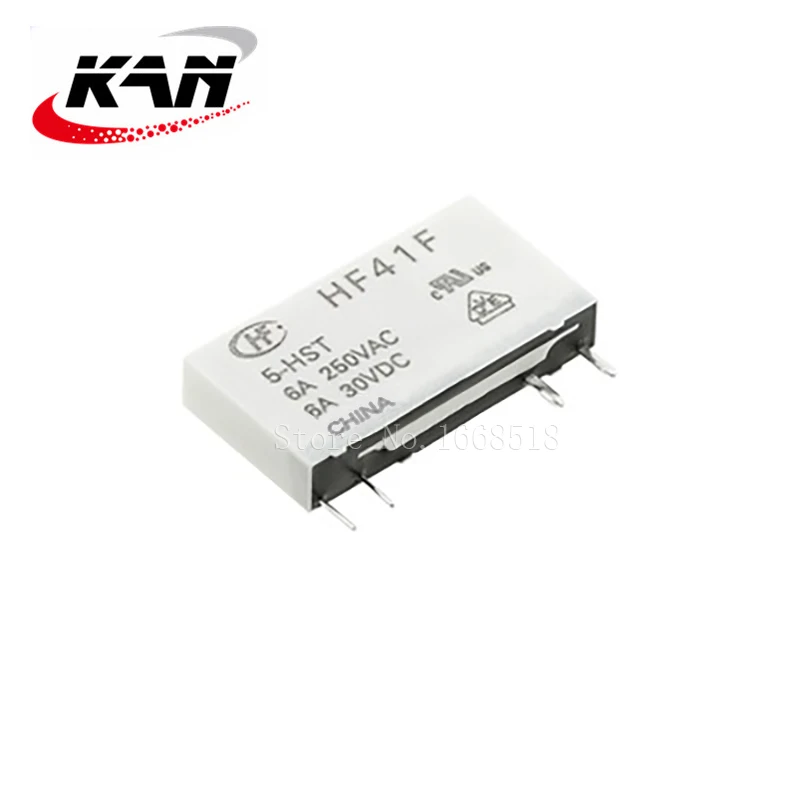 Imagem -05 - Relé de Poder Hf41f5-hs Hf41f12-hs Hf41f24-hs 5vdc 12vdc 24vdc 6a 250vac 4pin Original Novo 50 Pcs