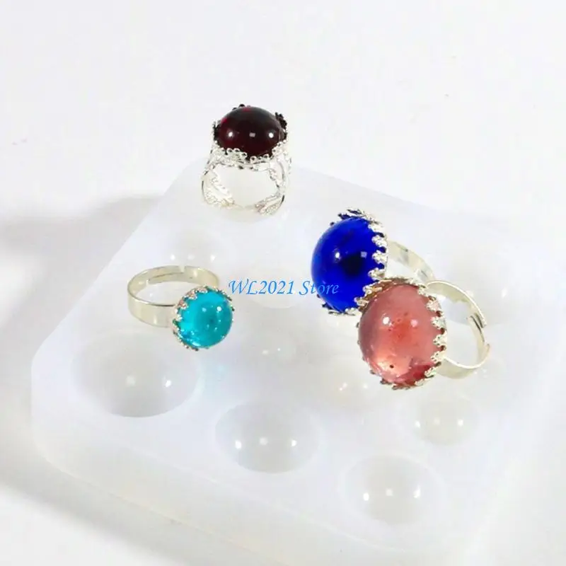 

G5GC DIY Shiny Glossy Round Patch Rings Bracelet Mold Charms- Mould Epoxy Jewelry