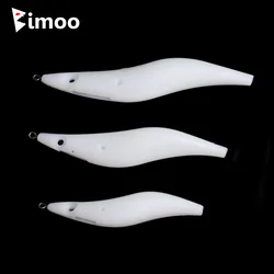 Bimoo 10pcs #2.5 #3.0 #3.5 Plastic Squid Jig Lure Blank Body Blanks Squid Lure Shrimp DIY Body Saltwater Fishing Accessories