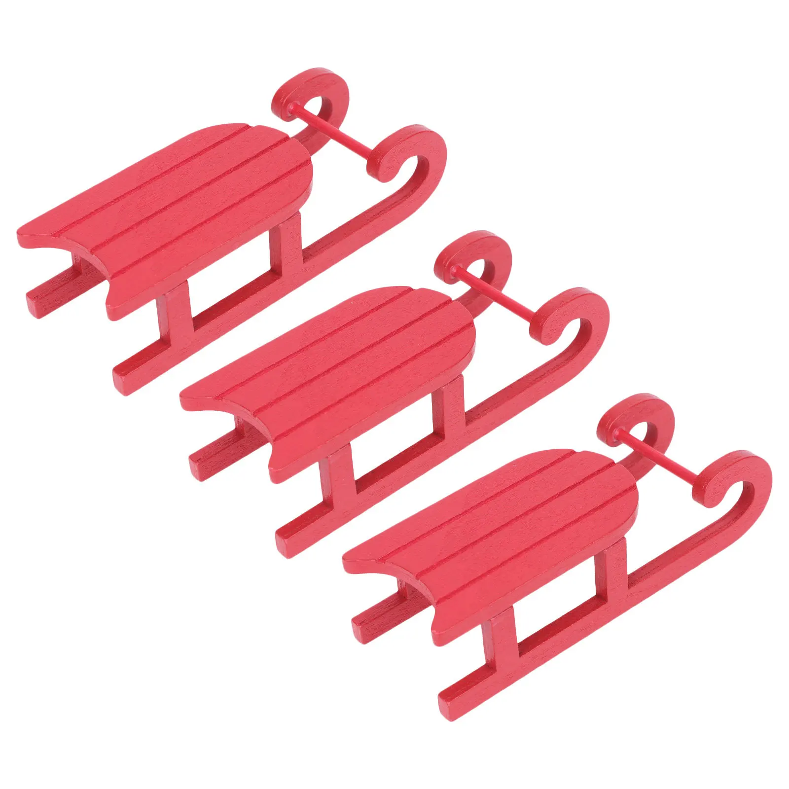 

3Pcs Small Sleigh Decor Wooden Christmas Table Ornament for Desk Home Fireplace Mantle Festive Seasonal Display